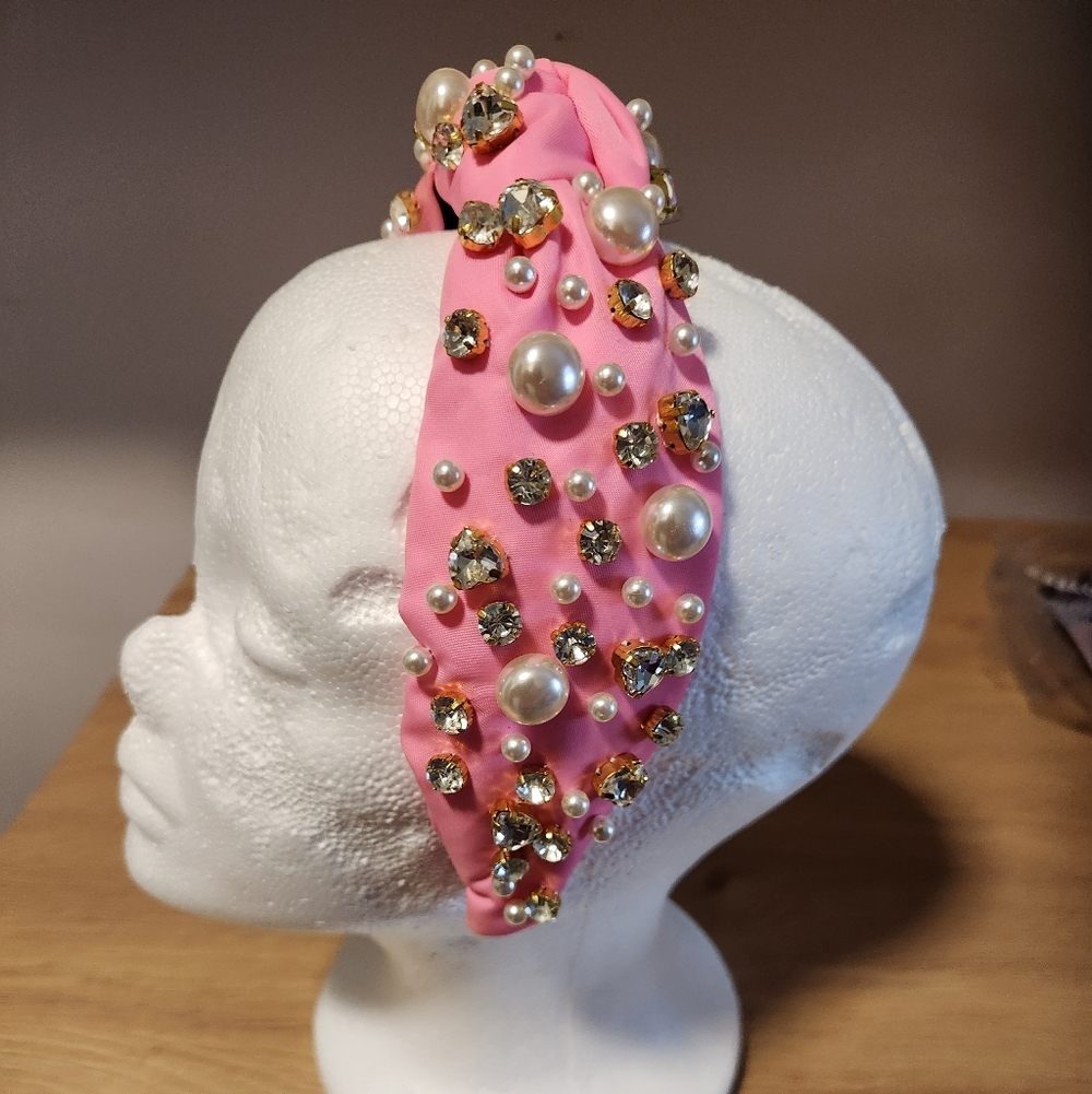Lele SADOUGHI × Stoney Clover Bubvlegum Pink Embellished Headband - Picture 3 of 6